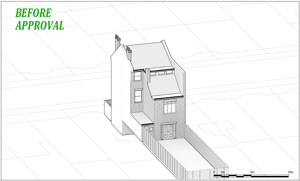 Drawing of house before approval