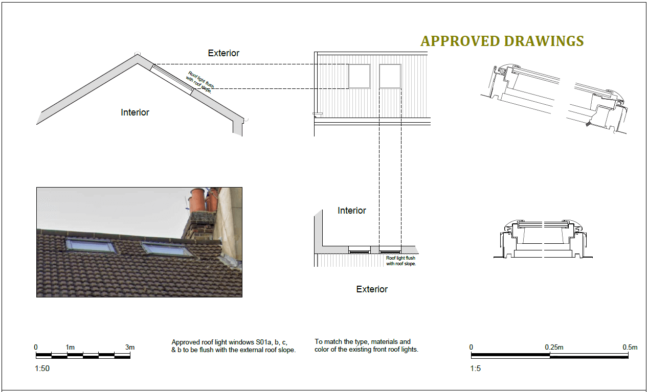 Approved drawing for Discharge of Conditions. Gain planning permission Haringey with Sam Planning Services.