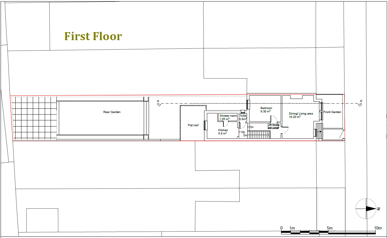 Architectural drawing of first floor as drawn by Sam Planning to apply for Haringey Planning Permission. Certificate of Lawfulness is achieved.