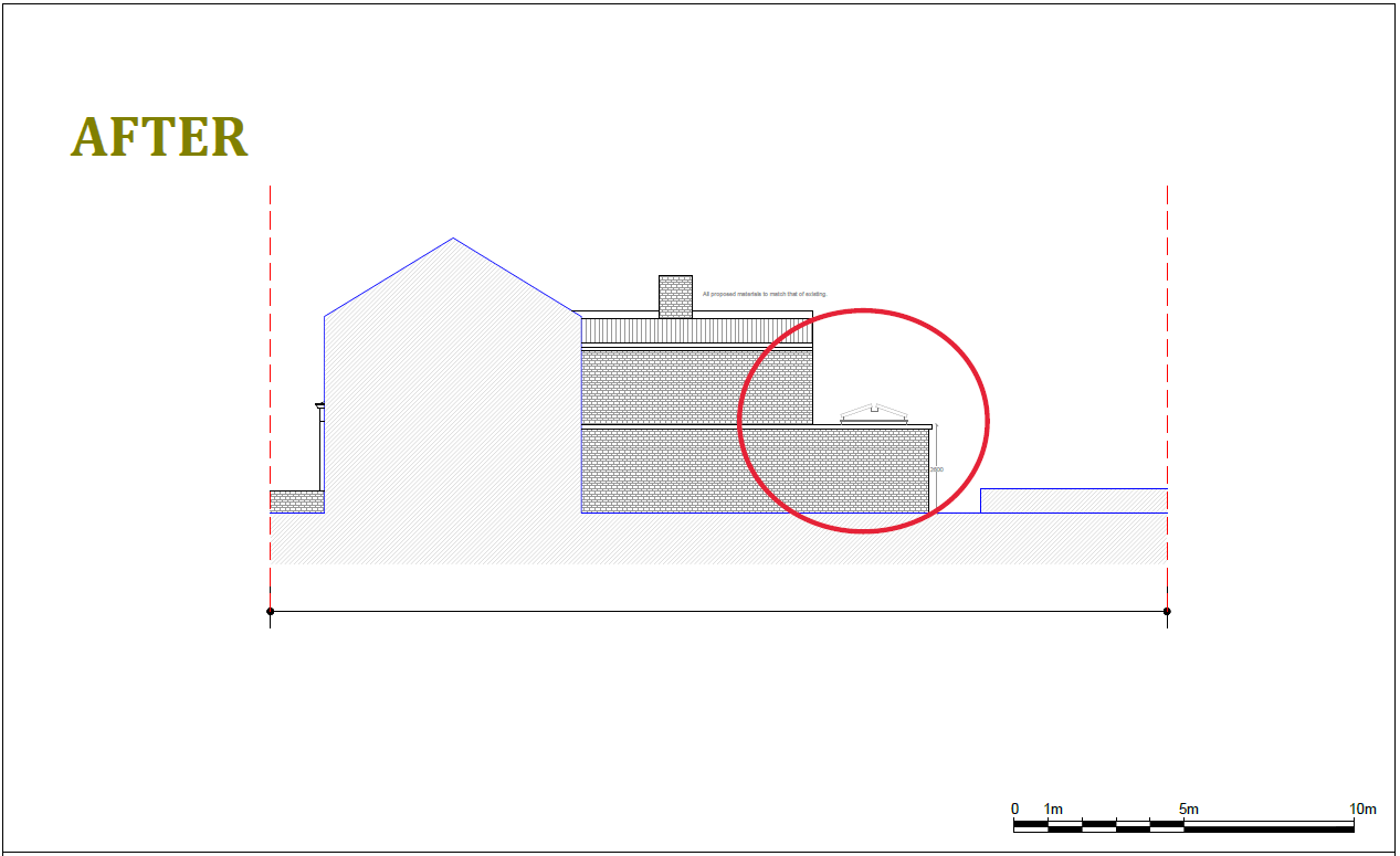 Architectural drawing for single storey rear extension and first floor extension.