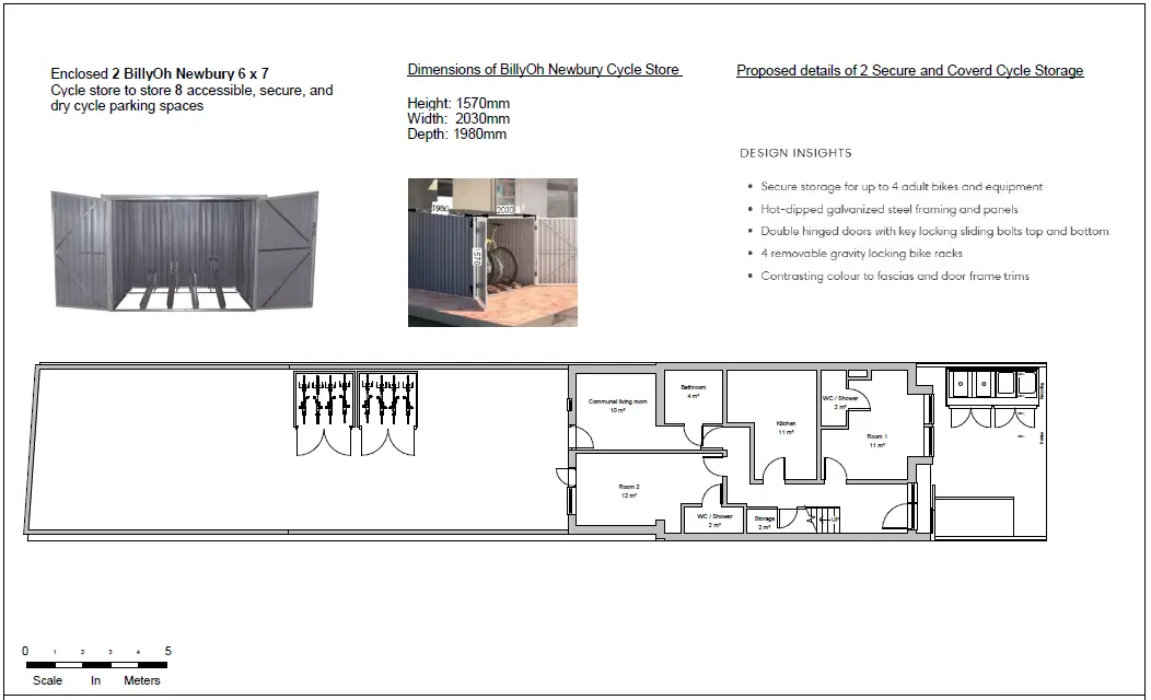 Architectural drawing for cycle storage