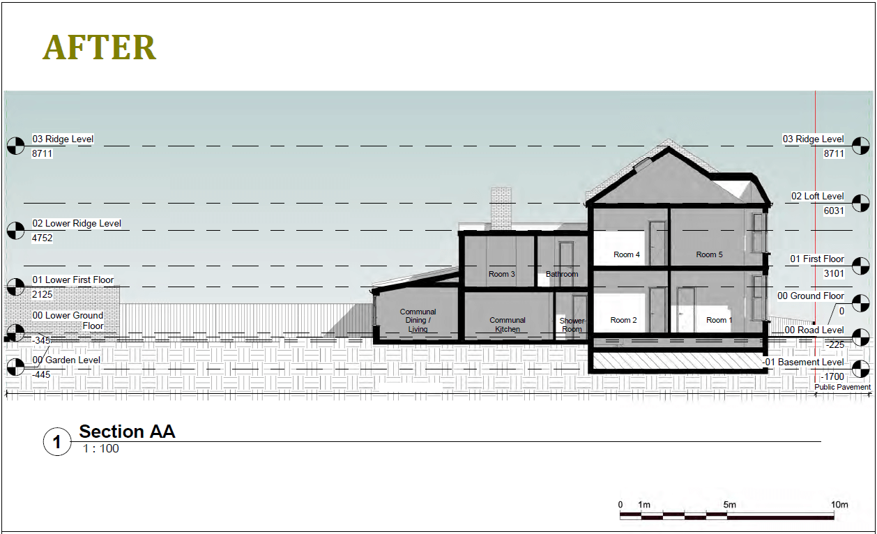 Architectural Drawing for Change of use planning application approved