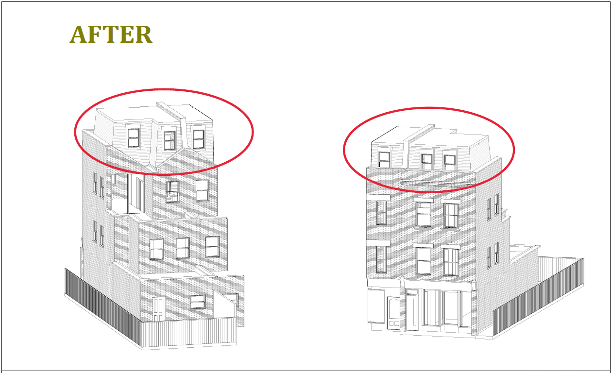 Haringey architectural drawing for Mansard roof planning