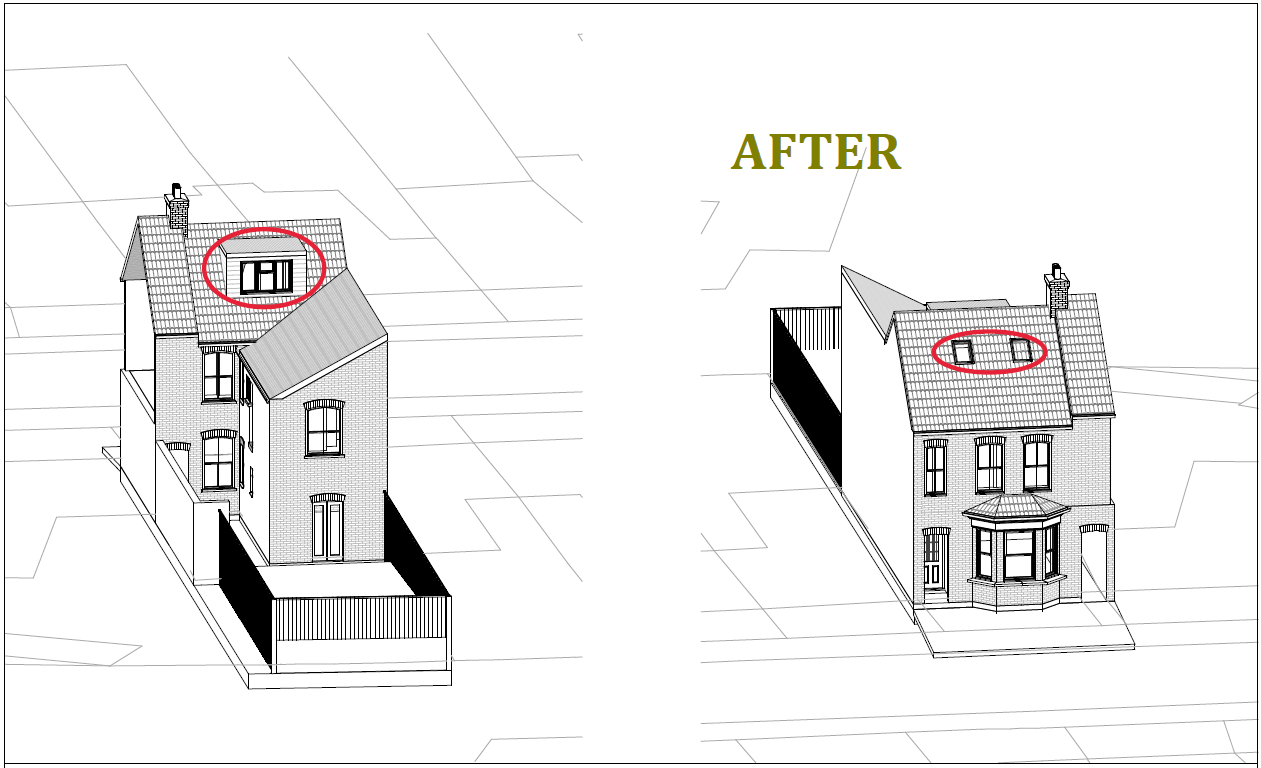 Roof extension architectural drawing