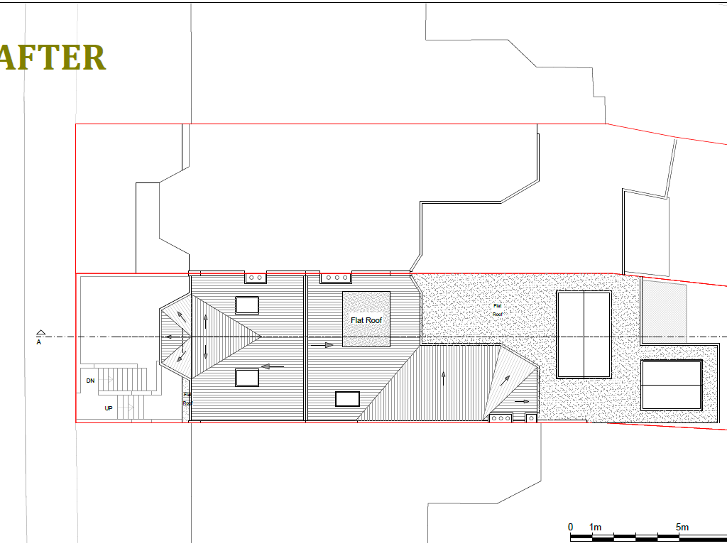 Architectural drawing approved for rear extension