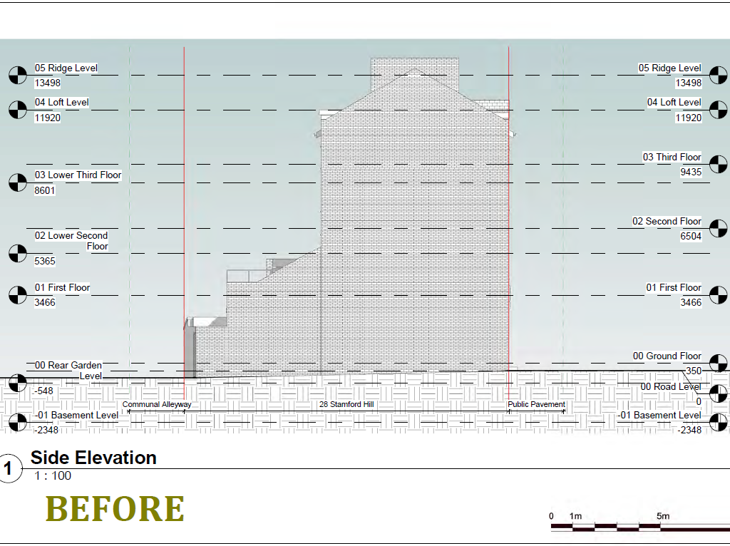 Architectural drawing approved in hackney