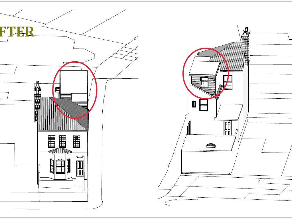 Architectural Drawing for erection of a rear dormer