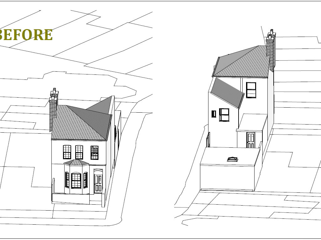 Architectural Drawing for erection of a rear dormer