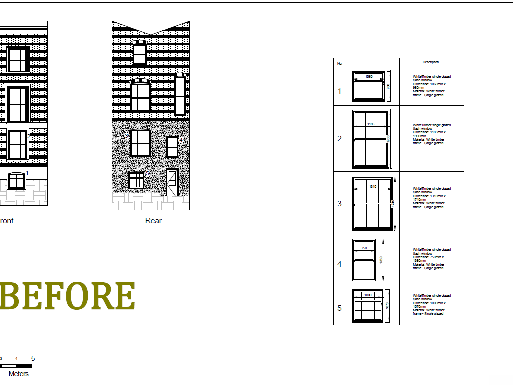 Architectural plan for window replacement