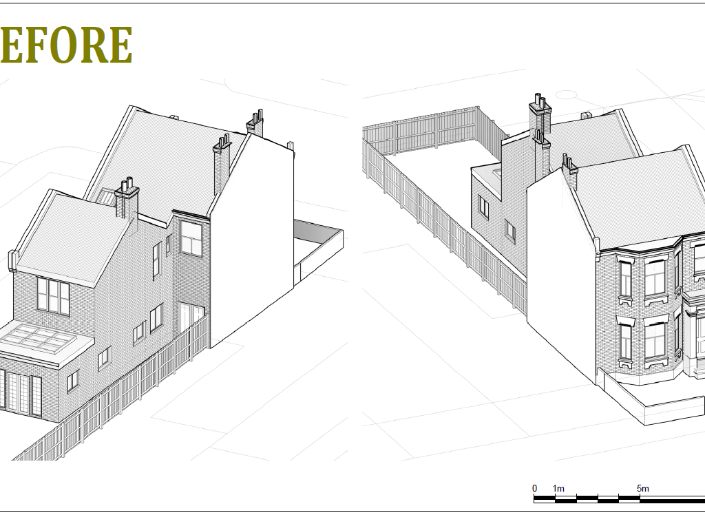 Architectural drawing for loft extension