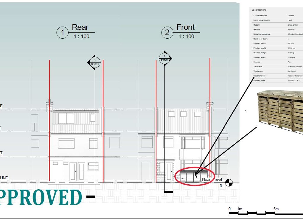 Apartment 1 approved with this architectural drawing