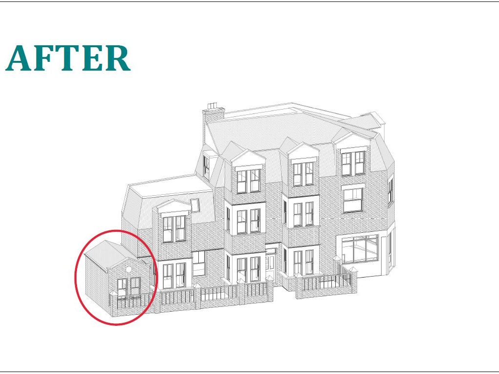 Architectural drawing approved for change of use in this property.