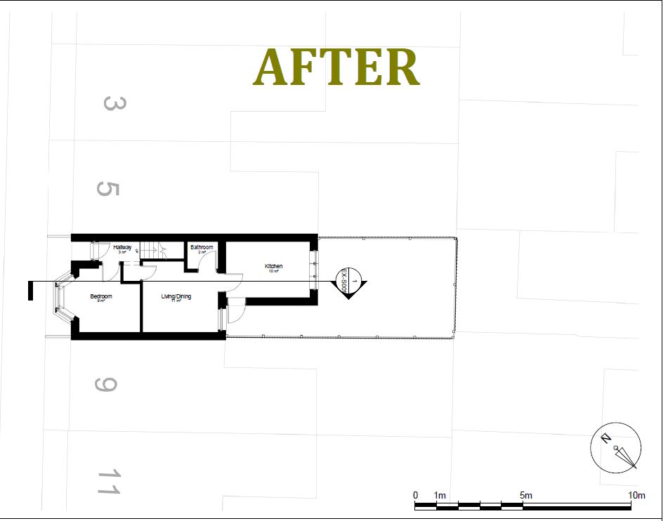 Architectural drawing approved for the change of use for this property.