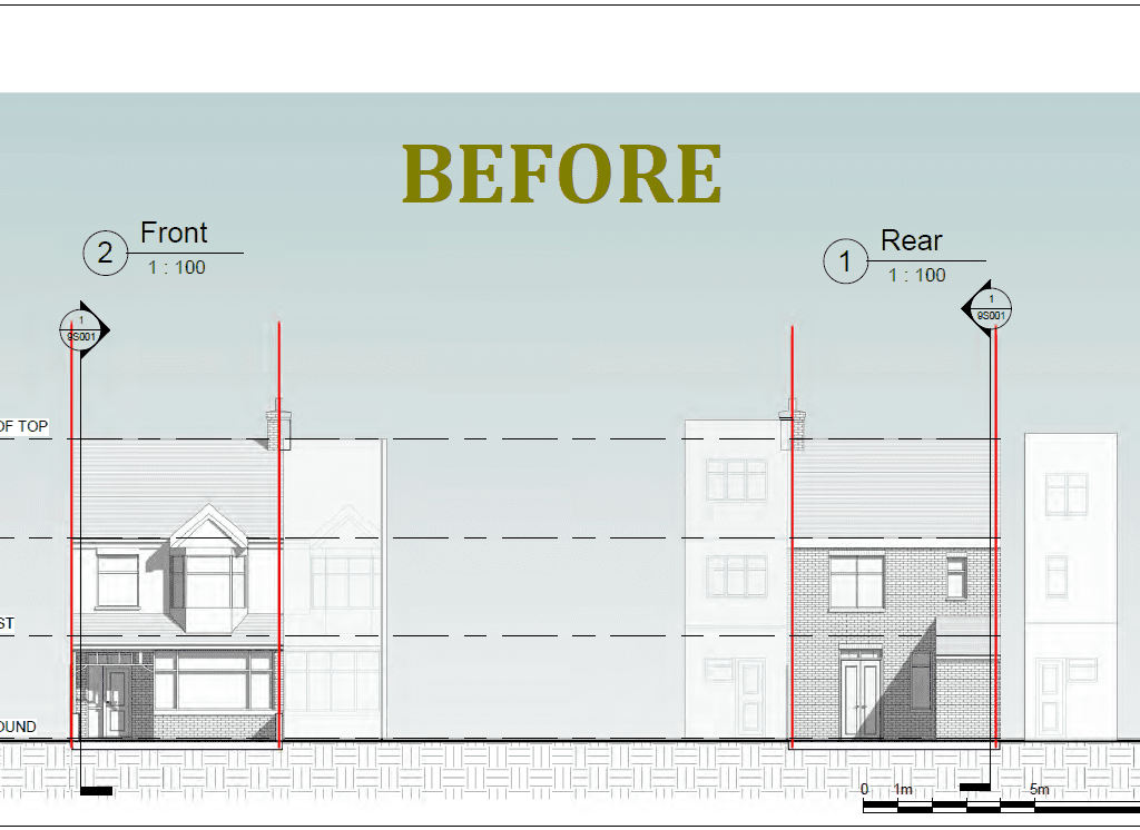 Architectural drawing approved for basement excavation