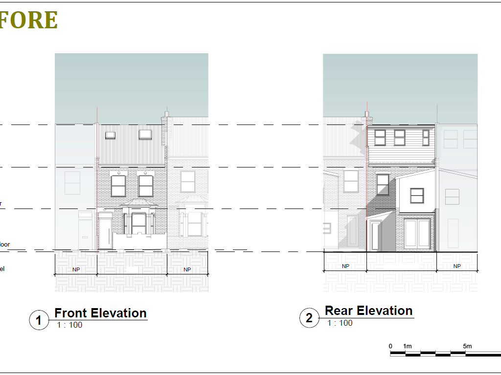 Planning permission for type 3 loft. Architectural drawing